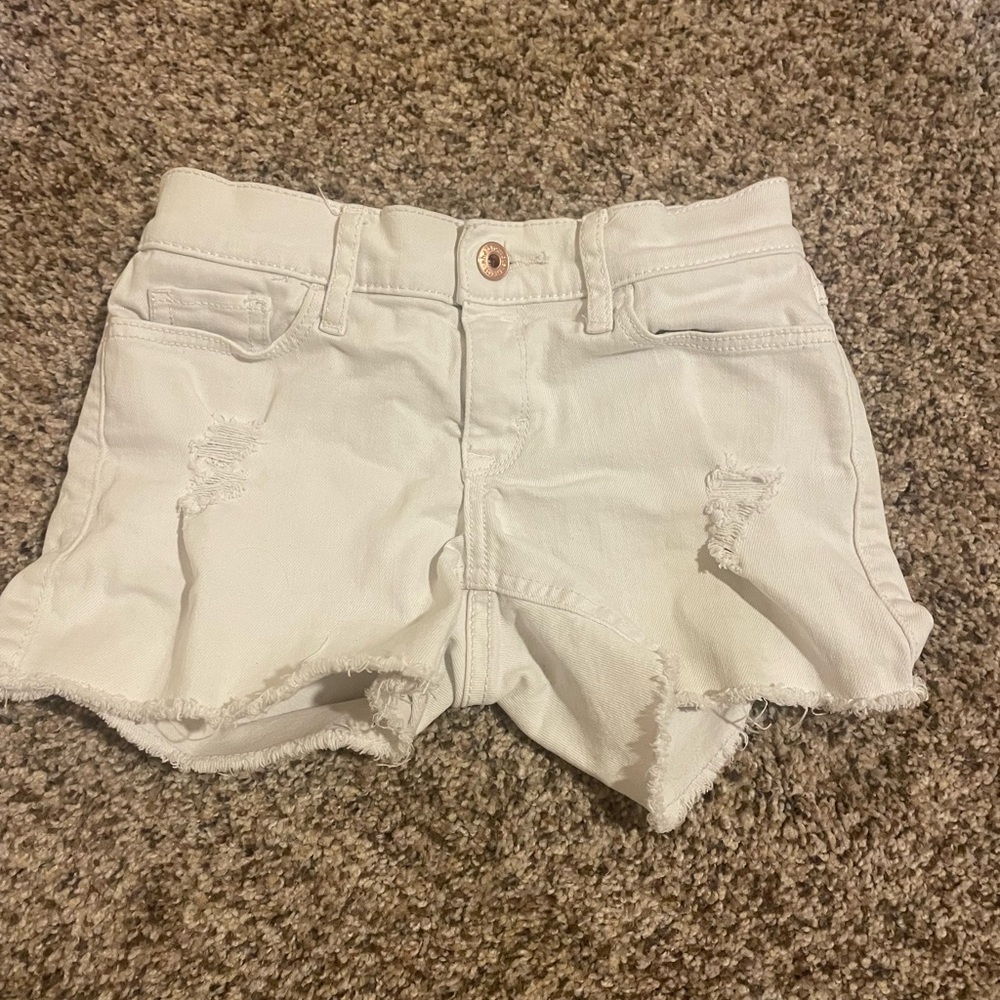 Abercrombie & Fitch Girls White Denim Midi Short
